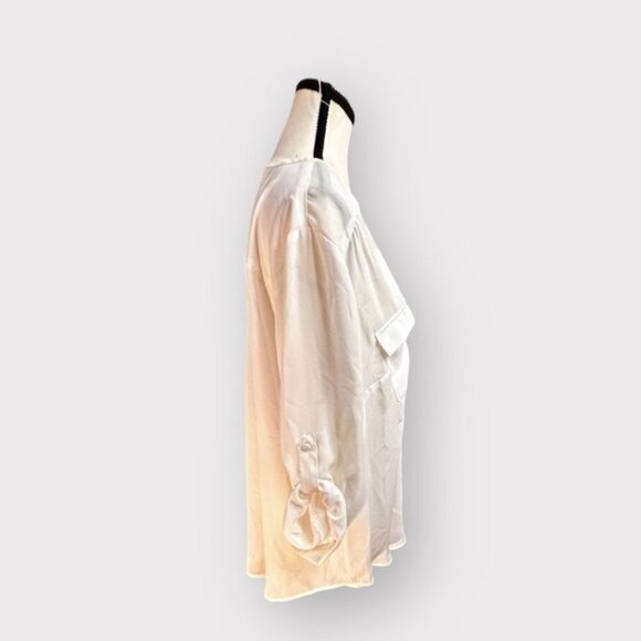 Women’s Torrid 1 Harper White Georgette Pullover 3/4 Sleeve Blouse 1X 1XL - Picture 10 of 12